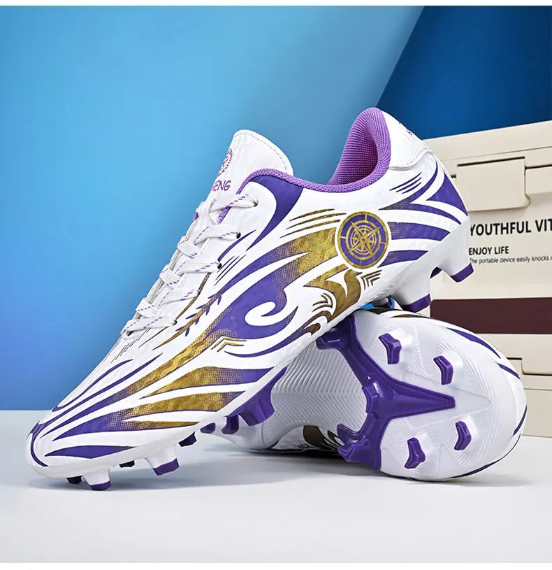 Scarpe da calcio originali da uomo, scarpe da allenamento, scarpe da calcio per bambini antiscivolo da esterno con tacchetti lunghi, scarpe da futsal da uomo, taglie 32-45
