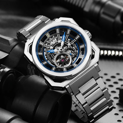 Yelang V1216 Men Watch Luxury Brand Watch 42mm Hollow Dial Japan MIYOTA 8N40 Automatic Movement 100M Waterproof Watch Luminous