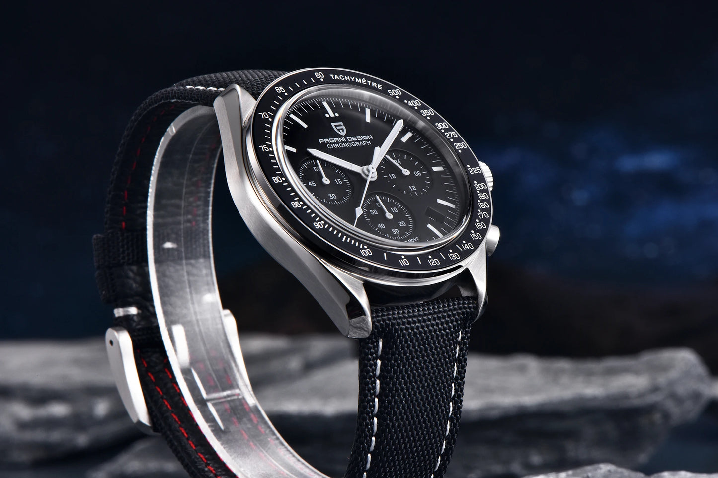 PAGANI DESIGN 2026 New Saturn Men's Watches Quartz Watch For Men Light Tan Sport Chronograph AR Sapphire Crystal Wrist Watch Men