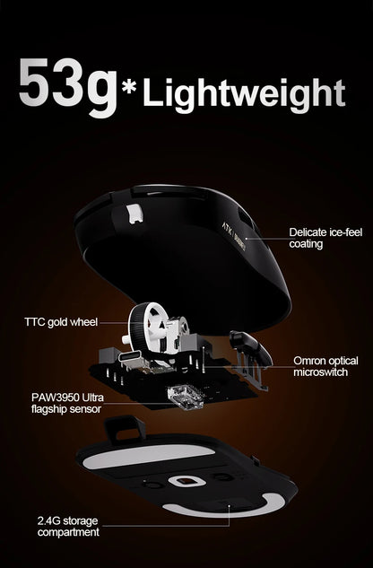 ATK Dragonfly A9 Ultra draadloze gamingmuis PAW3950 ultralicht tri-mode ergonomische e-sports gamermuis voor FPS A9 SE Plus