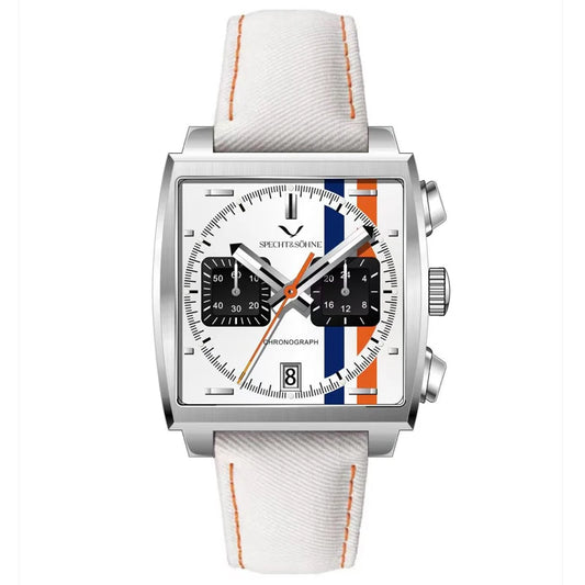Specht&Sohne New Arrivals Japan VK64 Chronograph Men Quartz Watch 316L Stainless Steel Leather Strap Luminous Waterproof 30M