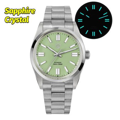 Watchdives WD1016 V3 36Mm VH31 Quartz Watch Man Multicolored K1 Bubble Mirror Sapphire Luminous 100M Waterproof Steel Wristwatch