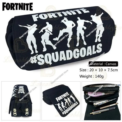 Fortnite Kids Pencil Bag Kawaii Pencil Case Large Capacity Waterproof Handheld Cosplay Pencil Pouch Office Stationary Gift Toy