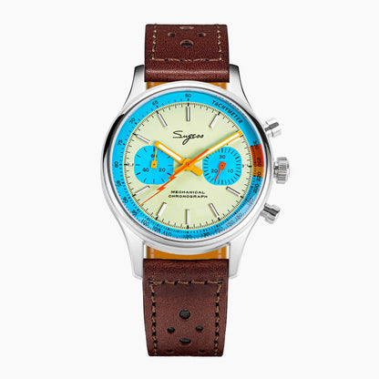 Sugess Watch of Men Chronograph Mechanical Wristwatches Tianjin ST1901 Swanneck Movement Pilot Mens Watch Sapphire Crystal Gift