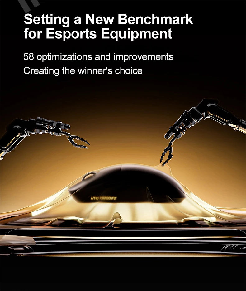 ATK Dragonfly A9 Ultimate Ασύρματο Gaming Ποντίκι A9 Air PAW3950 Εξαιρετικά Ελαφρύ Εργονομικό Ποντίκι e-sports για Gamer FPS CSGO A9 Ultra