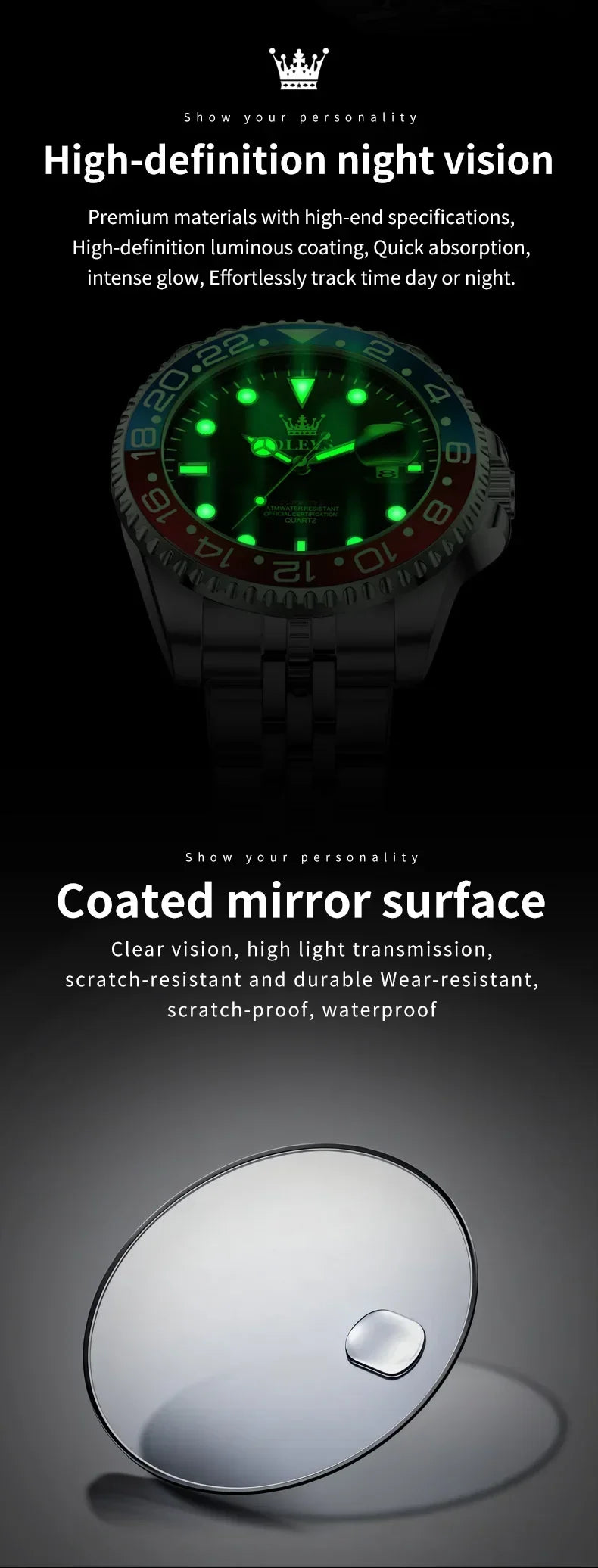 OLEVS 5657 New Mens Watch Original Stainless Steel Date Quartz Watch 30 M Waterproof Luminous Sports Man For Watches Gifts Reloj
