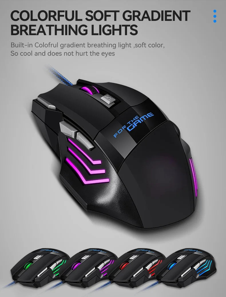 G6 USB Wired Gaming Mouse 7 Buttons with Scroll Wheel 5500DPI Adjustable Optical Ergonomic E-sports Mice for Laptop PC Xiaomi