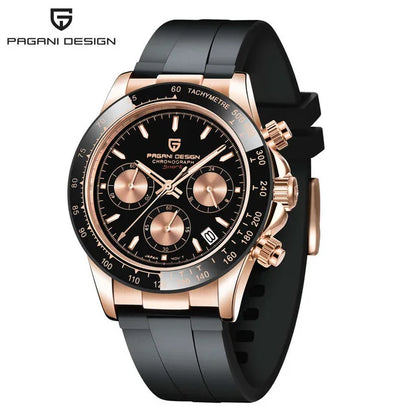PAGANI DESIGN V2 40MM Relógio masculino de quartzo com mostrador meteorito, safira, cronógrafo retro, impermeável para homem