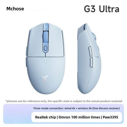 MCHOSE G3 V2 PRO brezžična miška Bluetooth s tremi načini povezave, ergonomska in lahka, za prenosnik, pisarno, gaming in računalniške dodatke