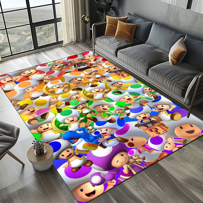 Retro Mario Cartoon  Area Rug,Carpet Rug for Home Living Room Bedroom Sofa Doormat Decor,Kids Play  Floor Mat