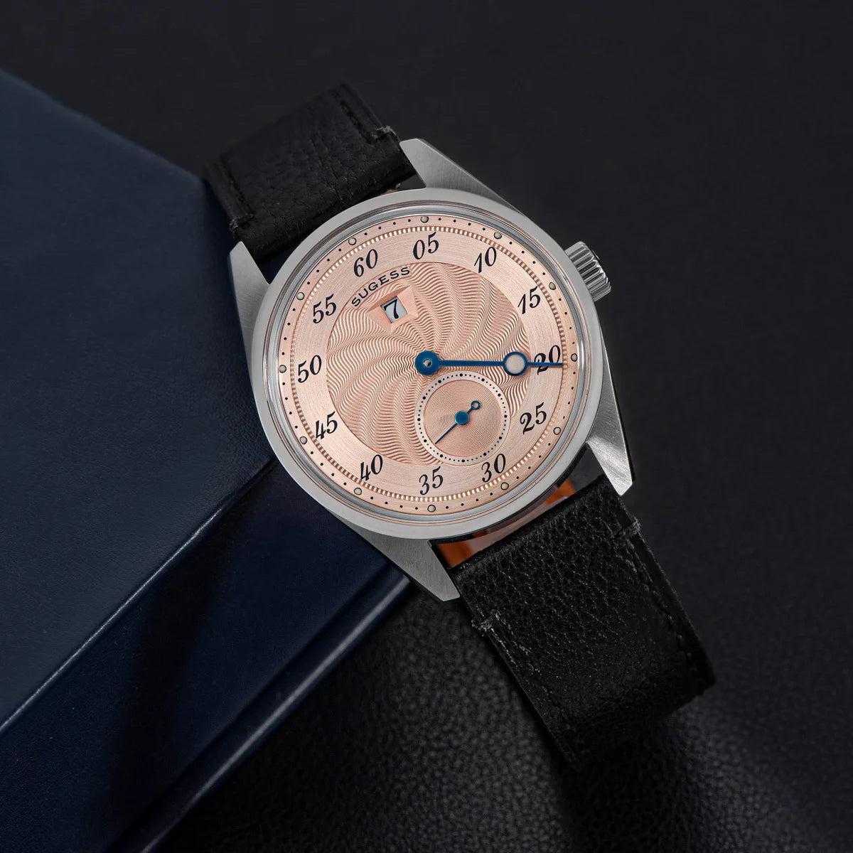Sugess Mens Watch Automatic ST1721 Movement Aventurine Mechanical Wristwatches Hardlex Glass Fashion Simple Business Clock S451