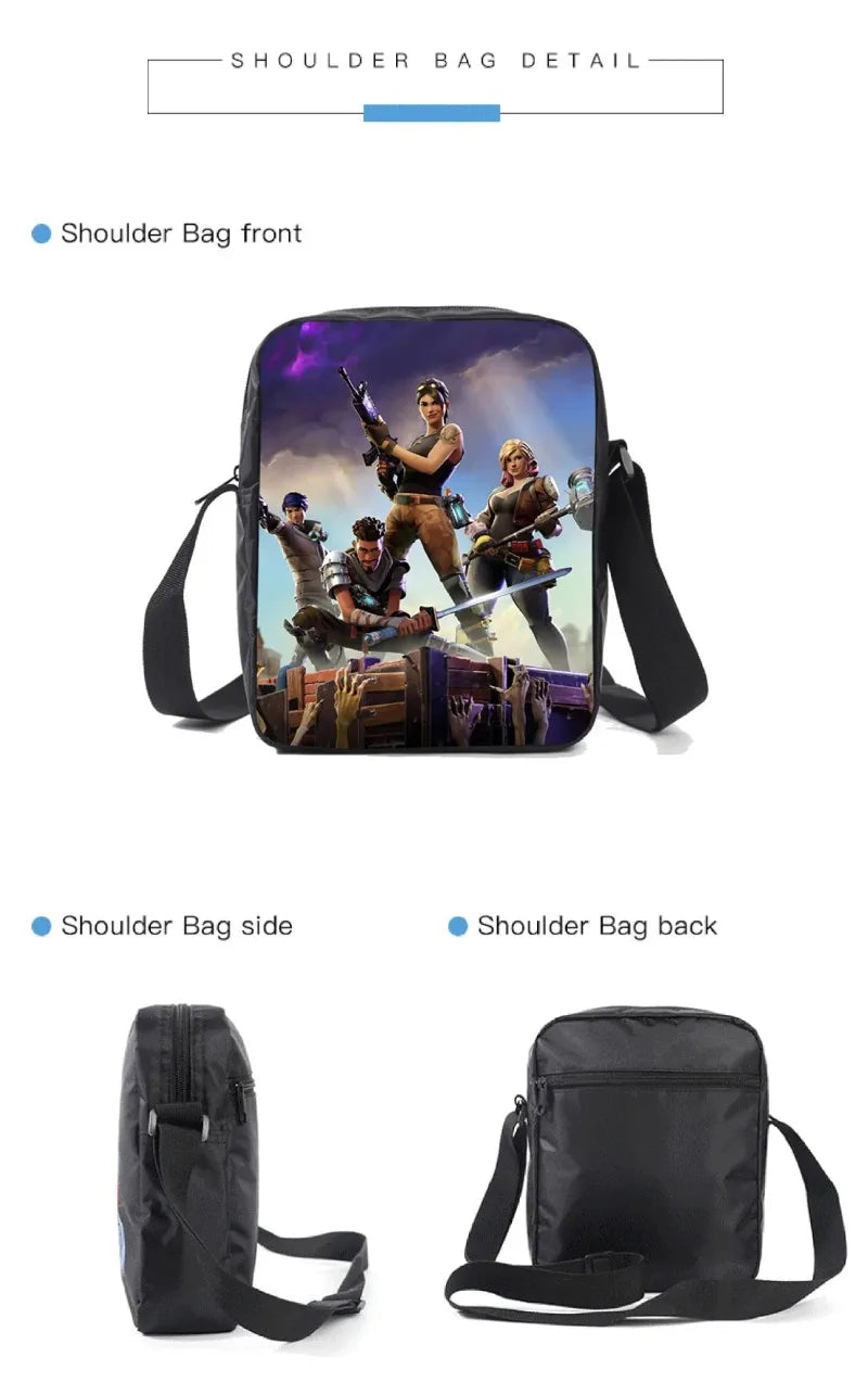 Hot Game Fortnited 3PCS Backpack Set Teenager Student Travel Bag Fortress Night 3D School Knapsack Popular Games Rucksacks