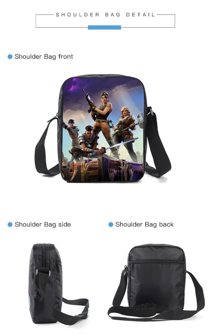 Hot Game Fortnited 3PCS Backpack Set Teenager Student Travel Bag Fortress Night 3D School Knapsack Popular Games Rucksacks