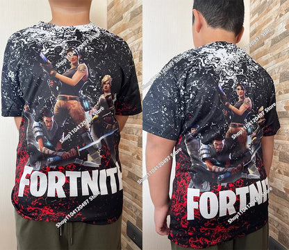Japanese Anime Fortnite Summer T-shirt for Men Women Battle Royale Short-Sleeved Casual Comfortable Loose Harajuku Streetwear