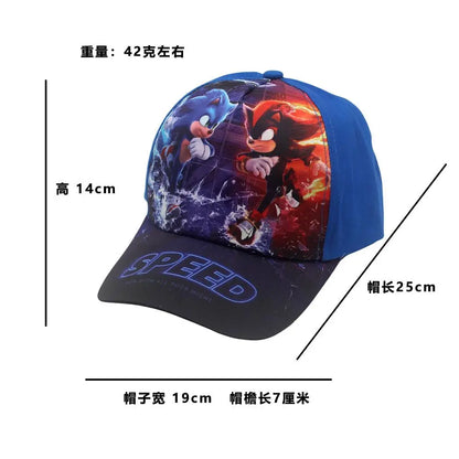 Dernière casquette de baseball ajustable pour enfants Sonic Print 48-54 cm, motif Anime Tails Knuckles, chapeau de soleil Shadow, hérisson bleu, chapeau d'extérieur pour bébé, cadeau