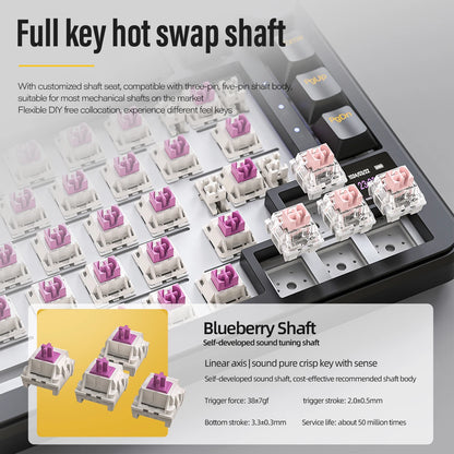 ATTACK SHARK X85/X85Pro Wireless Mechanical Keyboard 75% 82 Keys Tri-Mode Bluetooth Wired RGB Hot Swap Gasket Knob Large battery