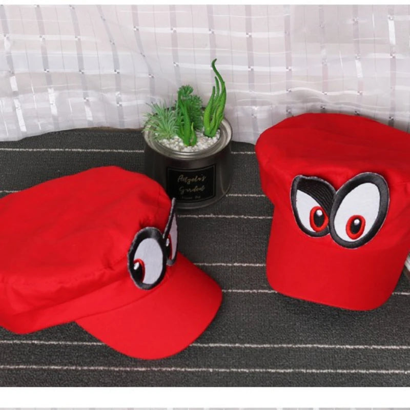Anime-Spiel „Super Luigi Brothers“ – Cosplay-Hut – „Cosplay Odyssey“ – Unisex für Erwachsene – lustiger Sonnenhut mit großen Augen – Baseballkappe