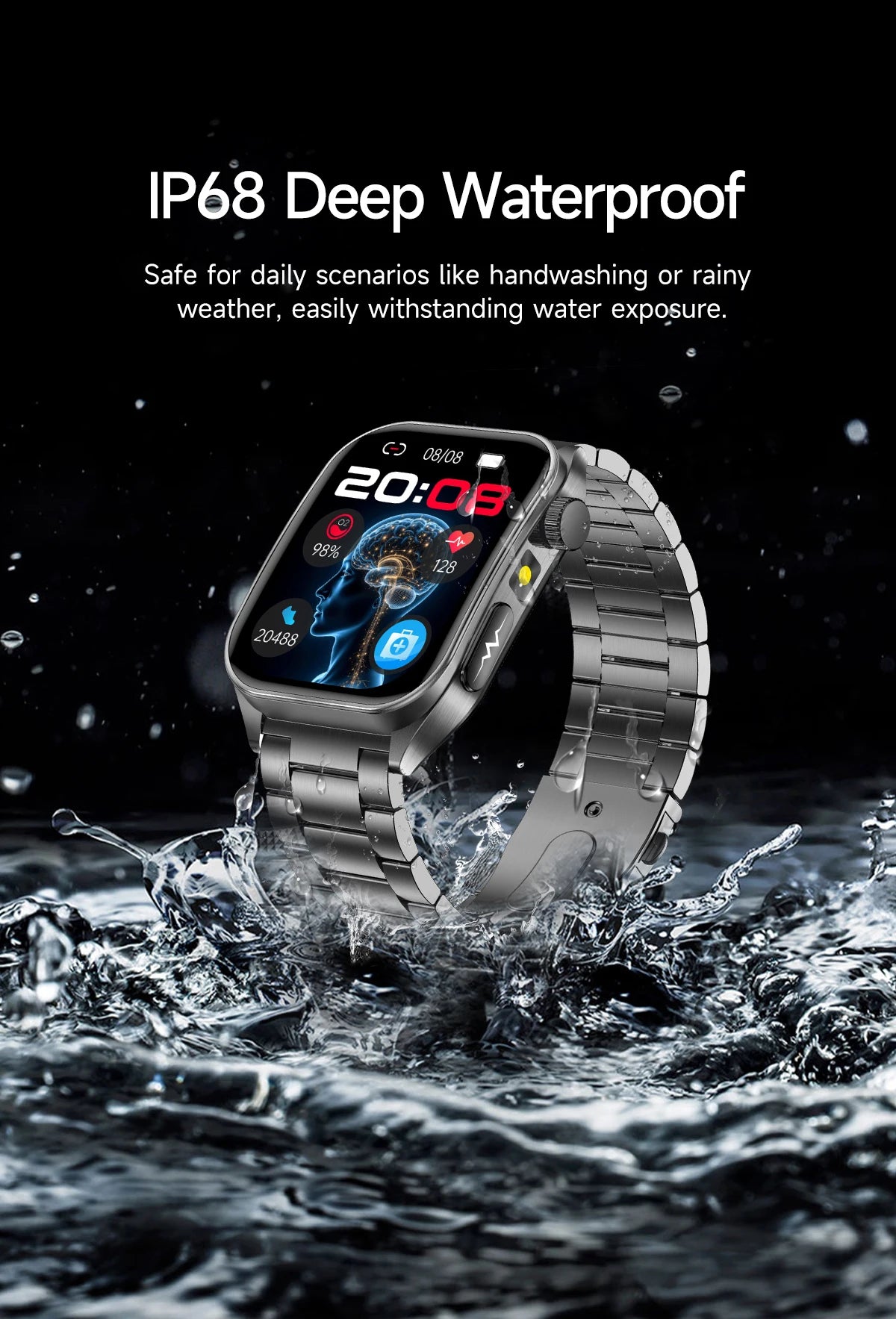 2026 New 650nm Laser Therapy Health Smartwatch Men ECG Blood Pressure Lipid Uric Acid Bluetooth Call Smart Watch For Android IOS