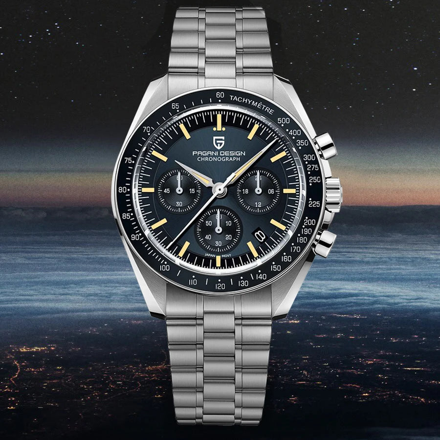PAGANI DESIGN Nouvelle CK2988 Moon Watches Montre rétro de luxe à quartz pour homme Verre saphir Chronographe de vitesse Montre-bracelet pour homme
