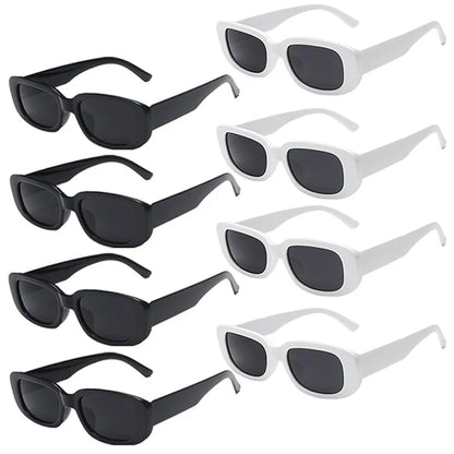 1-10pcs Small Rectangle Party Sunglasses White Black Vintage Narrow Square Y2K Glasses for Women Men