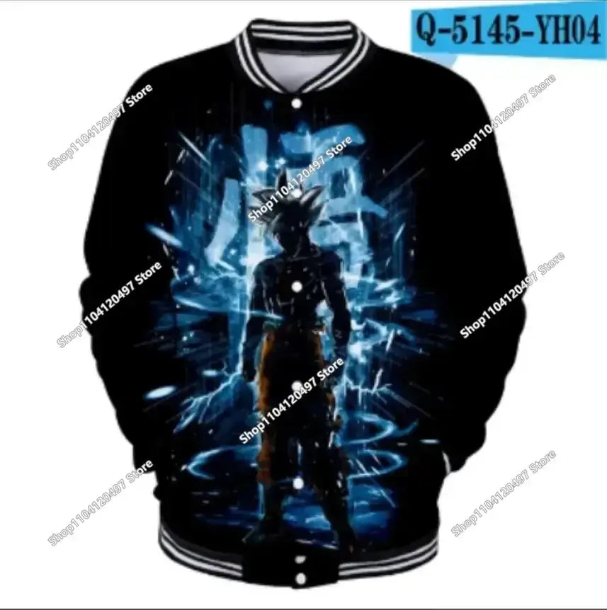 Dragon Ball Goku Kanji Symbol Men Zipper Hoodie Cartoon Japan Anime Women Sweatshirt 2025 New Fashion Children Jackets Coat, produit gaming premium Fraquane, équipement gamer