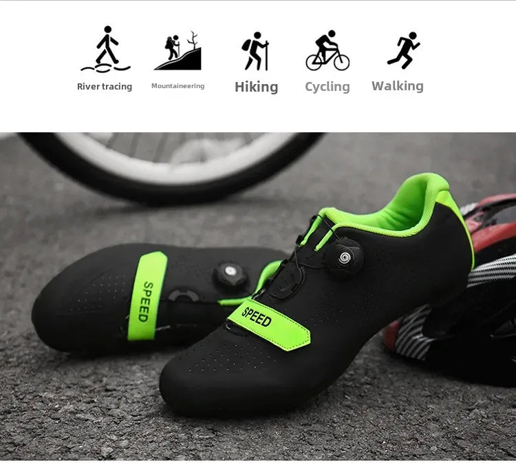 Unisex Road And Mountain Bike Lock Shoes Outdoor Pedal Assisted Bicycle Riding Shoes Cross-Border New Model Sports Entertainment
