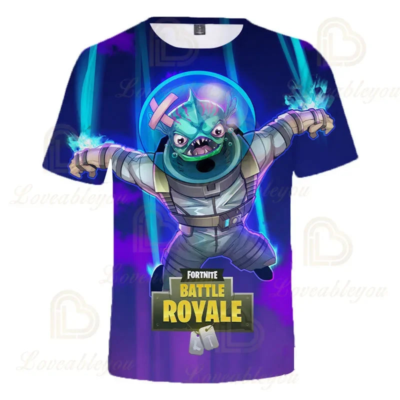 Fortnite Victory Kinderbekleidung für Jungen und Mädchen, Battle Royale 3D-Sweatshirt, Oberteile für Jungen und Mädchen, Kinder-T-Shirt, Hero-Teen-Tops