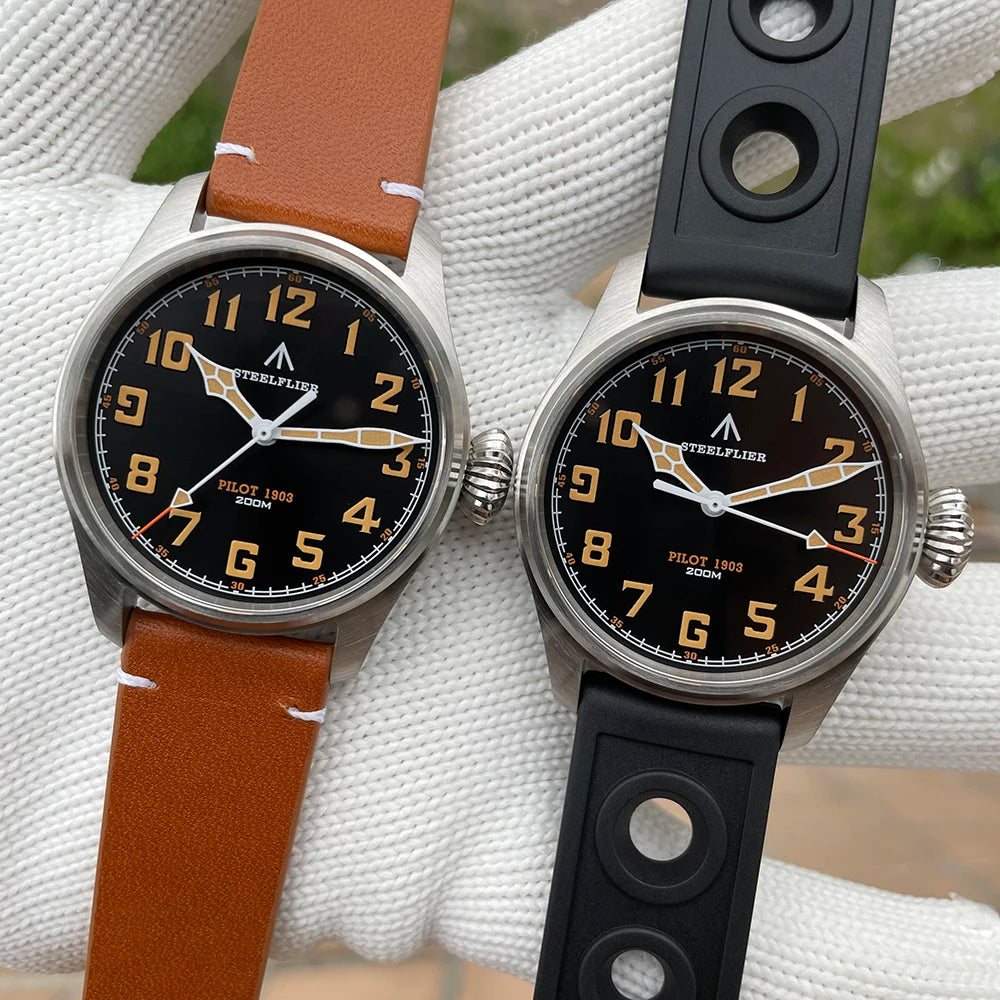 STEELFLIER Official SF740V New Quartz Pilot Series Swiss C3 Luminous 200M Waterproof VH31 Movement Men's Fashion Business Watch