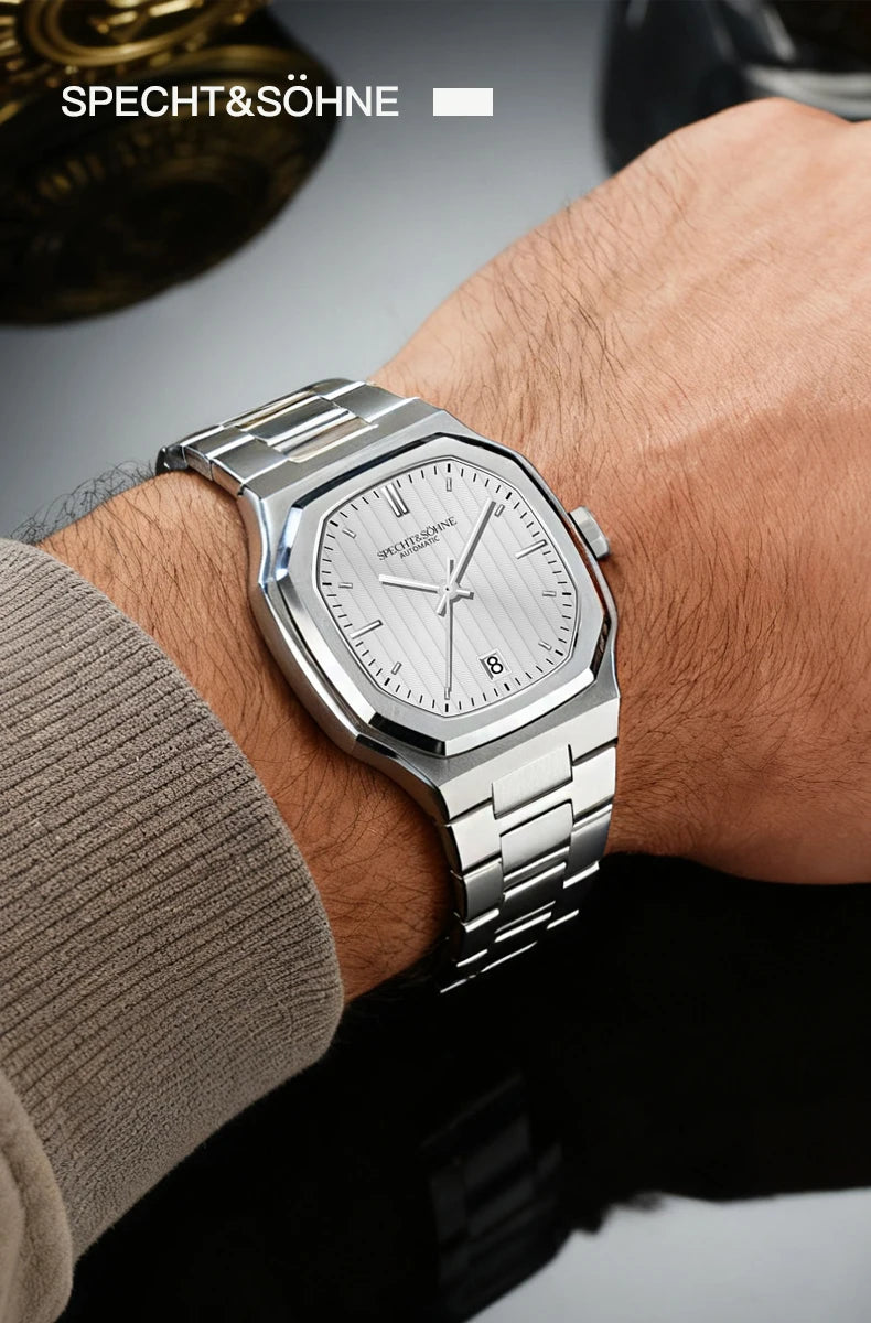 2026 New Luxury Specht & Söhne Watch 37MM Automatic Watches For Men 8215 Movt Sapphire Crystal Stainless Steel 50M Waterproof
