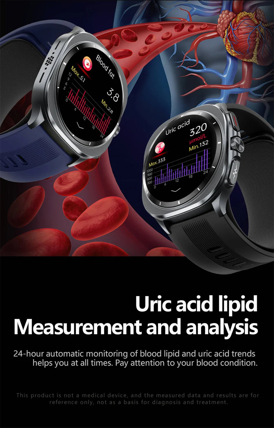 2026 New Health track Smartwatch Air Pump Airbag True Blood Pressure Health Measure Smart Watch Men Women Blood oxygen BT Call