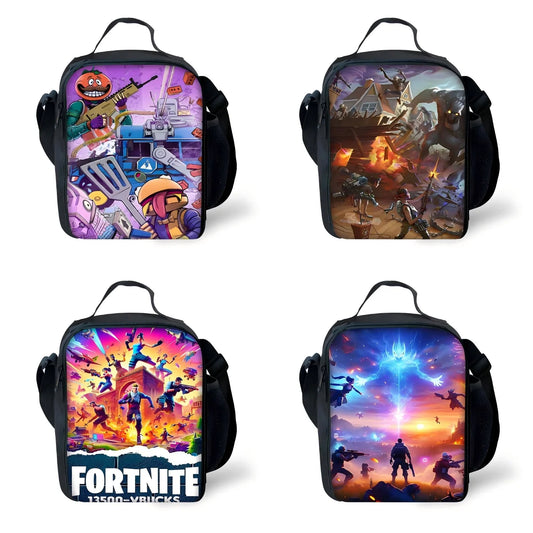 Isolierte Fortnite-Shooting-Game-Kühltasche für Kinder, große Kapazität, für Jungen und Mädchen, Schüler, Outdoor, wiederverwendbare Thermo-Lunchbox