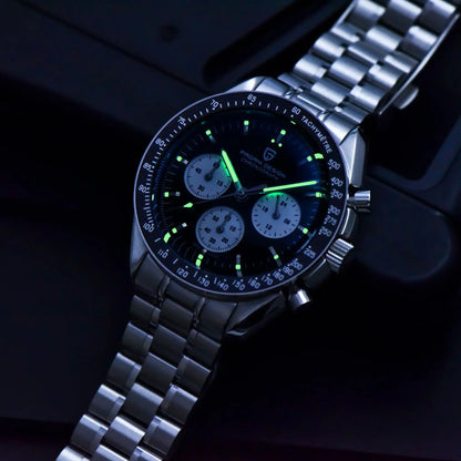PAGANI DESIGN 2026 New Mens Watches Panda Moon Watch Luxury Quartz Watch For Men Automatic Date Sport Chronograph Wristwatch Men
