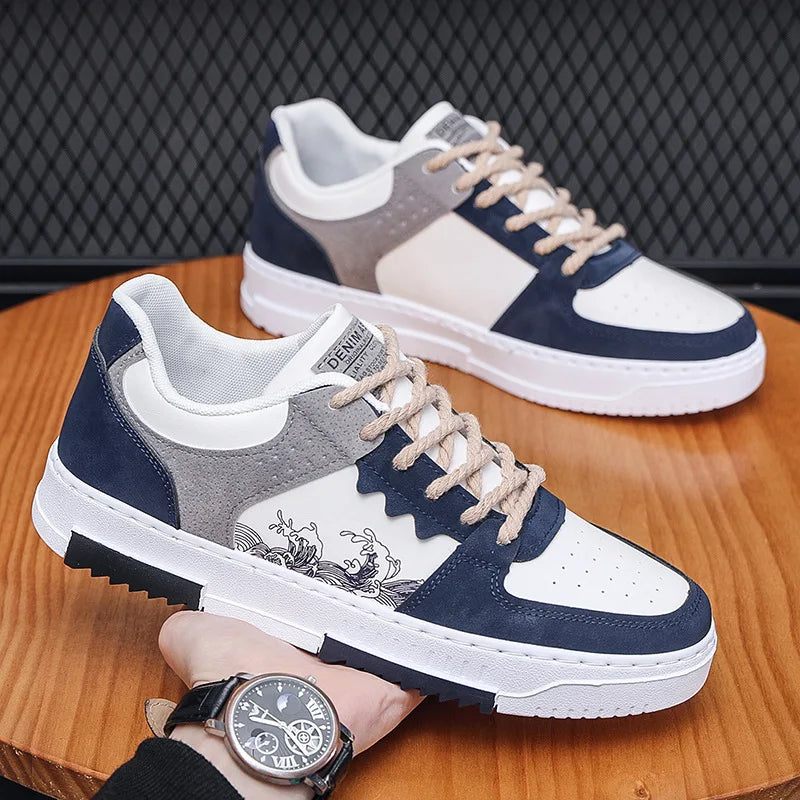 Pantofi casual noi de toamnă pentru bărbați, pantofi plat, respirabili, pentru exterior, adidași cu șireturi la modă, pantofi sport confortabili și la modă pentru bărbați, Zapatillas