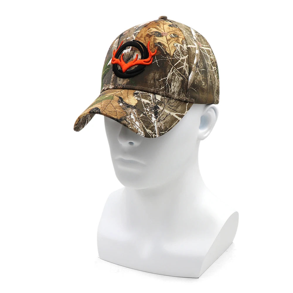 KOEP - Nouvelle casquette de baseball camouflage - Casquettes de pêche pour hommes - Chapeau de chasse camouflage pour les activités de plein air - Chapeau de jungle - Casquette de randonnée avec tête de cerf en 3D