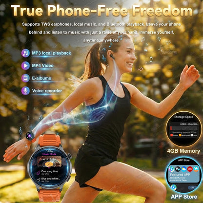 New 4GB Storage Smart Watch GPS Offline Map Local Music Video 200+Custom Dial Swim Outdoor Sport Explosion-proof Military Watchs