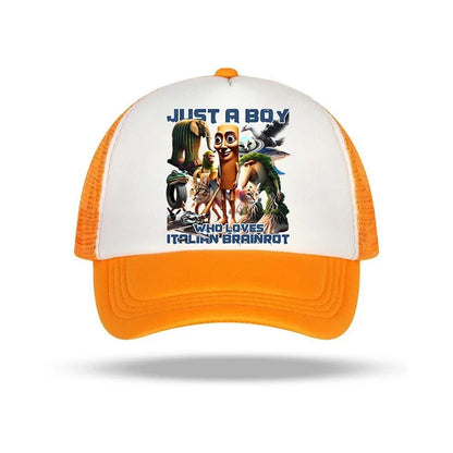 Casquette de baseball italienne Brainrot pour enfants, casquette décontractée pour garçon, chapeaux de sport pour enfants, chapeaux de soleil Tung Sahur Tralalers Shark, bonnet ajustable, cadeau pour homme