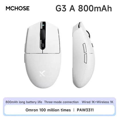 MCHOSE G3 V2 Pro bezdrátová herní myš Tri-Mode Bluetooth 800mAh dobíjecí lehká přizpůsobená ergonomická esports myš