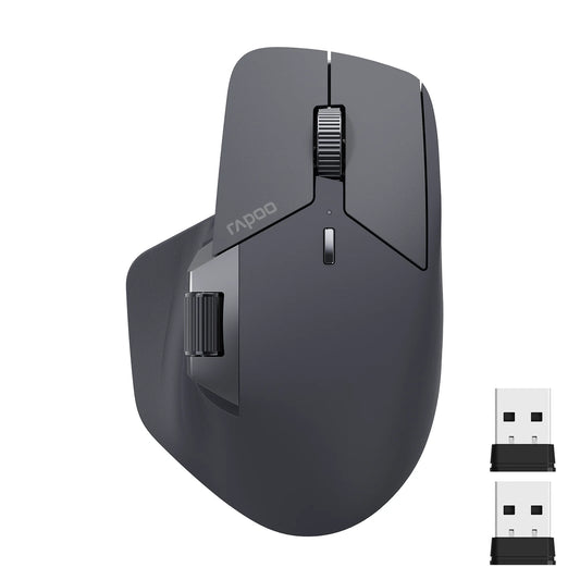Rapoo MT760L/MT760M kelių režimų įkraunama belaidė ergonomiška pelė, 4000 DPI, palaiko iki 4 įrenginių, Bluetooth pelė