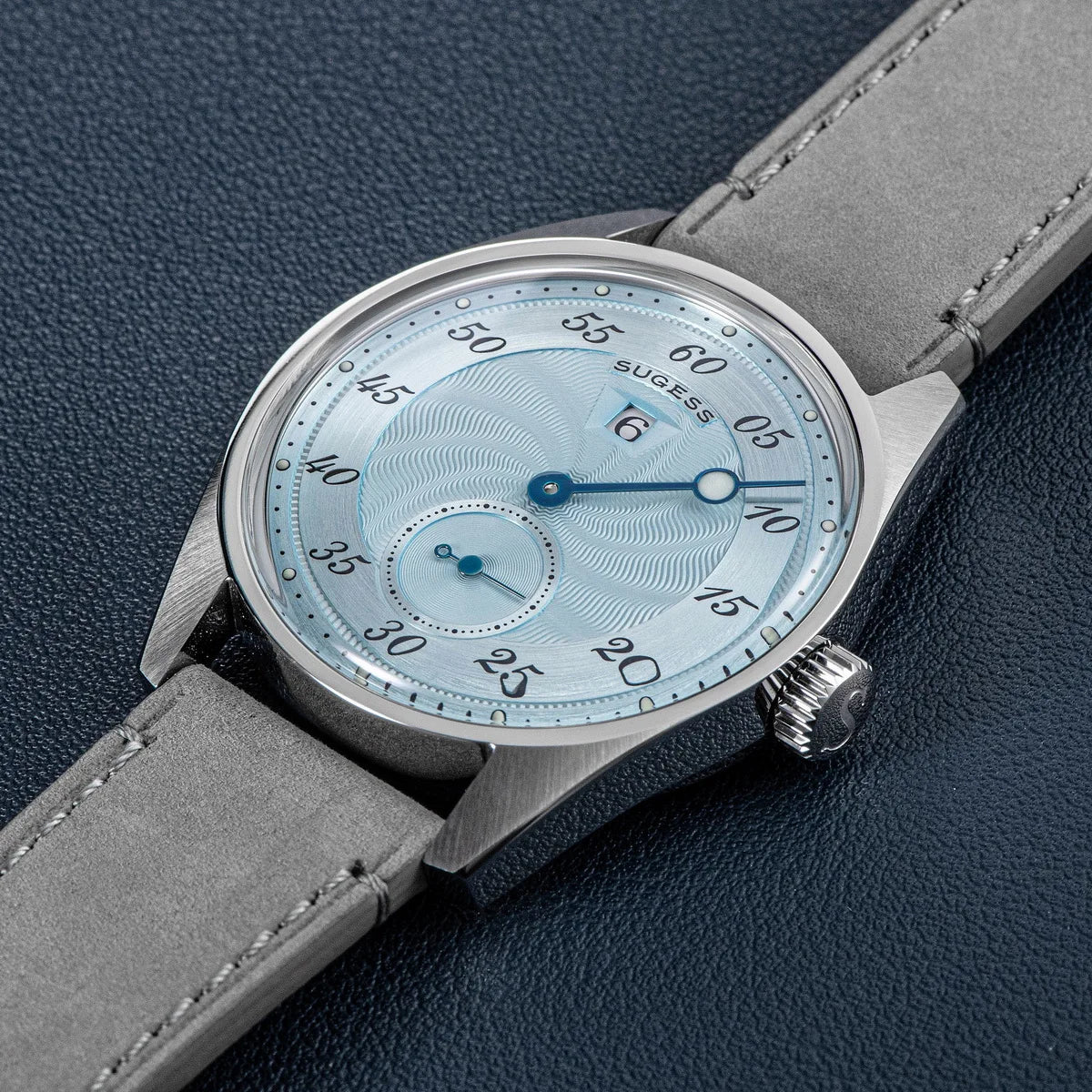 Sugess Mens Watch Automatic ST1721 Movement Aventurine Mechanical Wristwatches Hardlex Glass Fashion Simple Business Clock S451