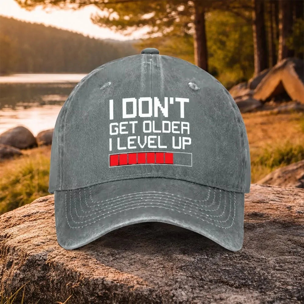 Gamer Level Up Geburtstag-Baseballkappe aus gewaschener Baumwolle, verstellbare Outdoor-Trucker-Kappe