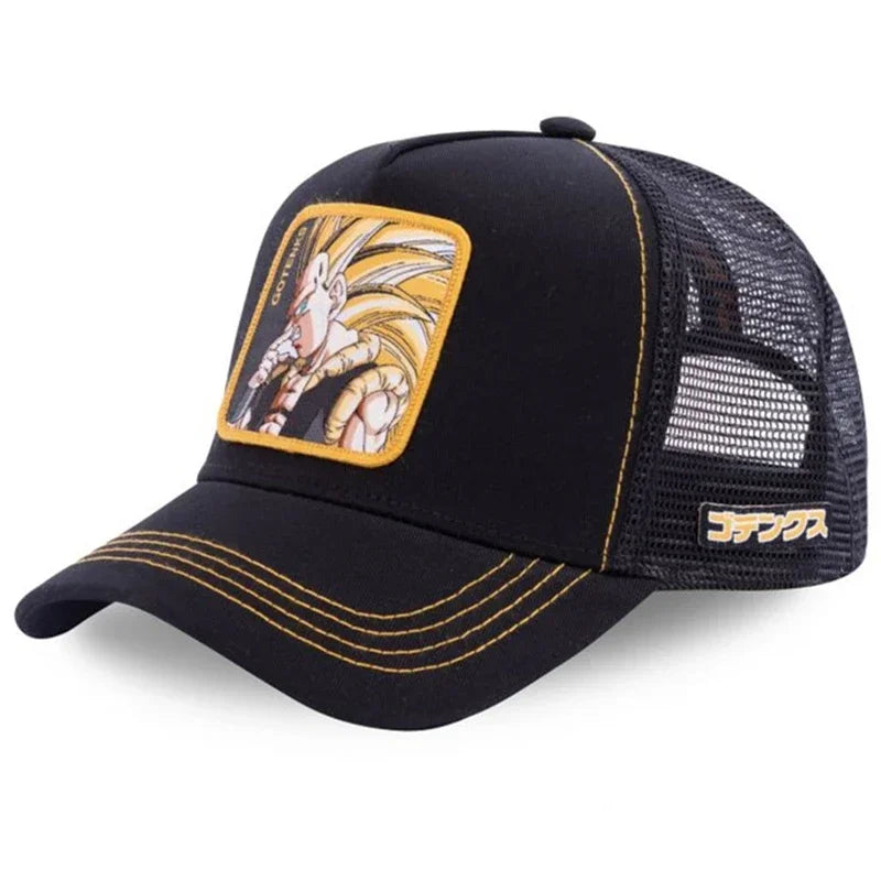 Son Goku Cap Baseball Cap Summer Travel Peaked Cap Men's Embroidery Hip-Hop Sun Visor Adjustable Trucker Mesh Cap