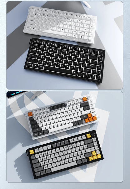 Ajazz AF82 Series 75% Layout Wireless Keyboard with 4000mAh Battery Low Profile Keys Bluetooth Tri-Mode Connectivity  RGB