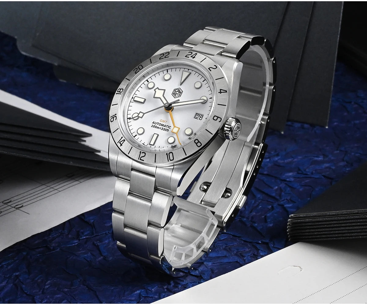 San Martin New 39mm NH34 BB GMT Automatic Mechanical Watch Sport Watch Sapphire Luminous Waterproof 100m for Men Relogio SN0054