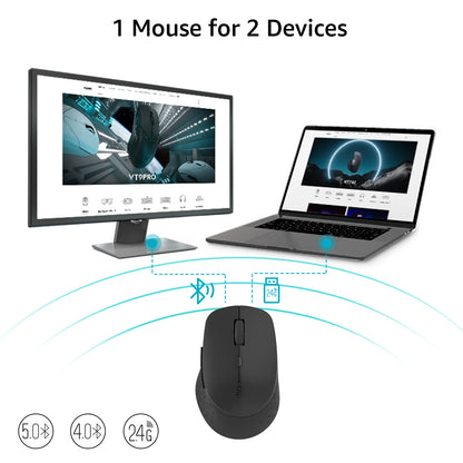 Rapoo M300G Silent Wireless Mouse 2400 DPI Multi-Mode Bluetooth Mouse Portable Optical Mice Ergonomic Design Support 2 Devices