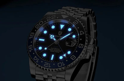 Montre automatique PAGANI DESIGN GMT 1662, montre-bracelet pour homme de 40 mm, étanche jusqu'à 100 m, montres-bracelets mécaniques pour homme Cloc