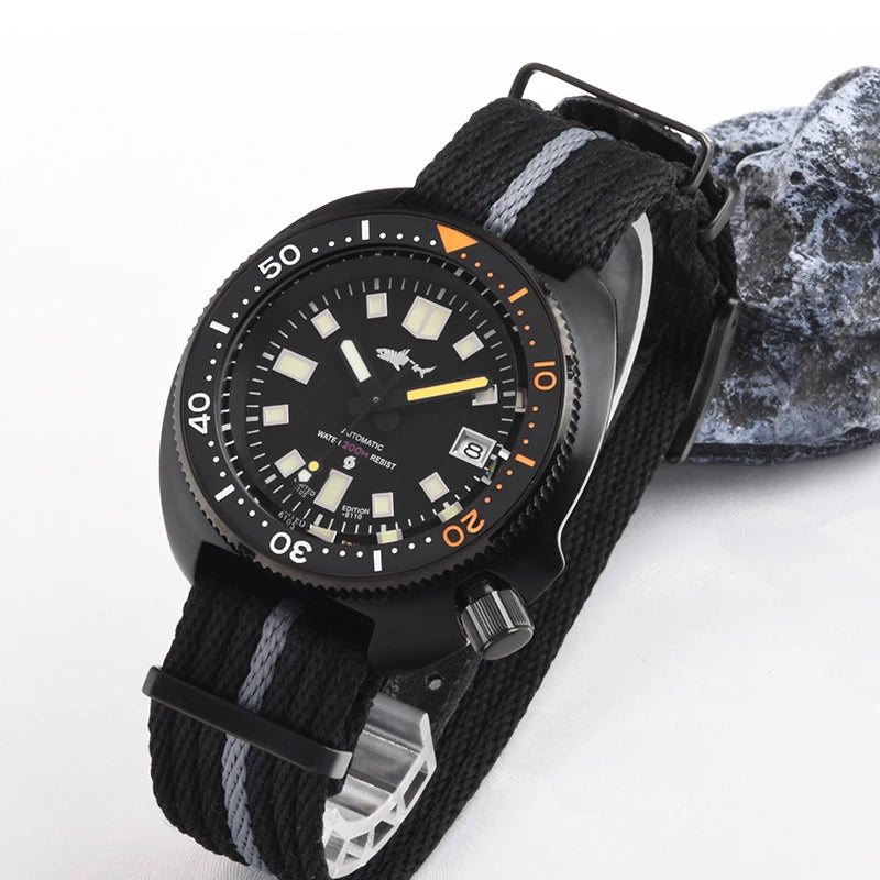 Relógio de Homem Heimdallr 44mm PVD 6105 Diver, Movimento Automático Japonês NH35, Impermeável 200M, Luneta em Cerâmica