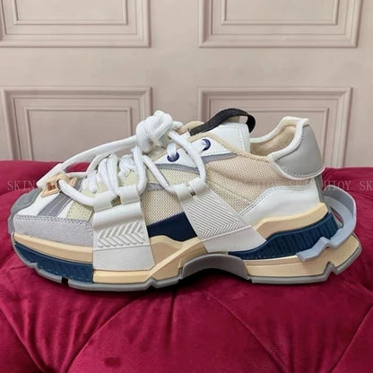 2026 Fashion Women Sneakers Size 35-46 High Quality  Platform Sneaker Men Casual Shoes Sports Running Shoes Lace Up Patchwork