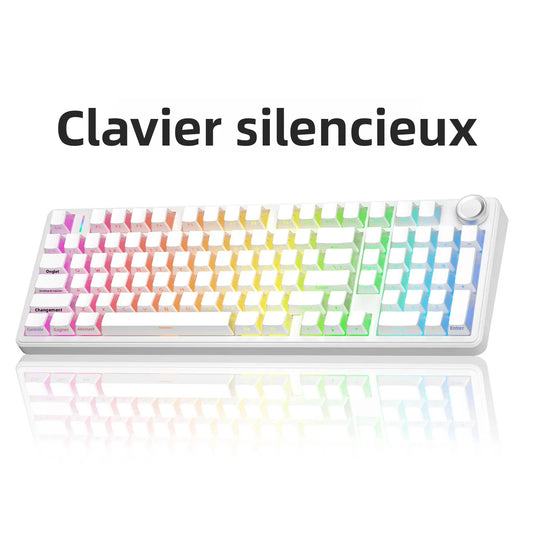 AULA F99Pro Low Noise Keyboard Gasket Structure Hot-swap RGB Mechanical Keyboard with Media Knob