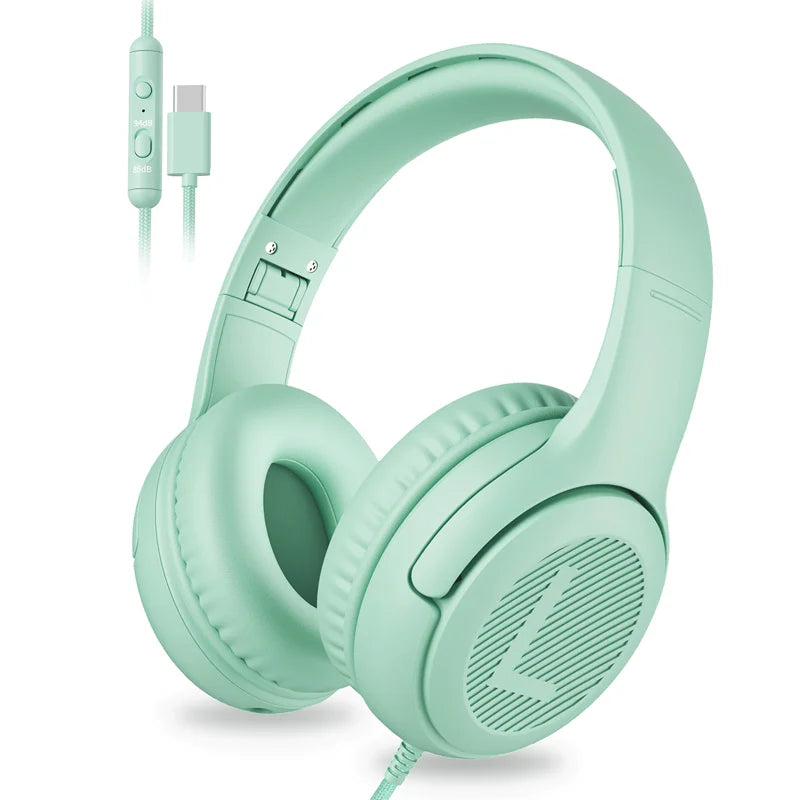 Awatrue Kids Headphones with Microphone, Safe Volume Limited Wired Kids Headphones for School, Toddler & Children, Comfortable Stereo Headset for Learning, Travel & Gaming