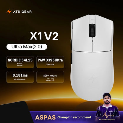 ATK X1 V2 Ultimate 2.0 -hiiri, langaton, Paw3950, ultrakevyt 54g, 750ips, 0.163ms matala viive, 650ips, uusi pelitarvike lahjaksi
